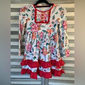 Matilda Jane Wonderment Talk About Floral Dress with Red Accents Size 8